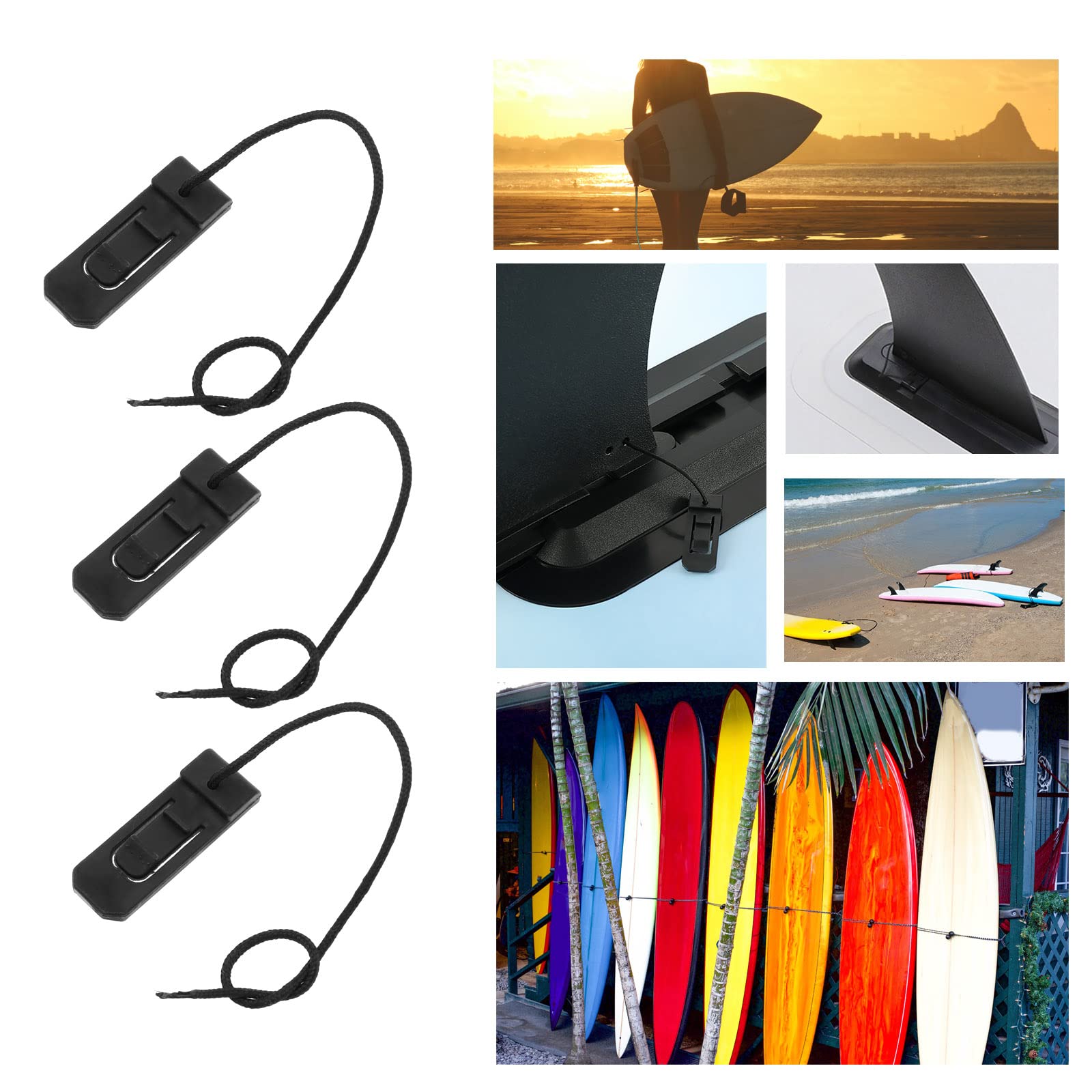 8 clips de aleta para tabla de surf, hebilla de aleta de tabla de surf, remo, surf, cuenca, abrazaderas para tablas largas, tablas de surf, tablas de remo convencionales, 42 x 14,5 x 6 mm,