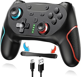 Switch コントローラー 背面ボタン付き マクロ機能 スリープ復帰 搭載 3階段TURBO 連射機能付き 4階段HD振動 無線 Bluetooth接続 600mAh大容量 高耐久ボタン switch プロコン ジャイロセンサー搭載 反応速い...