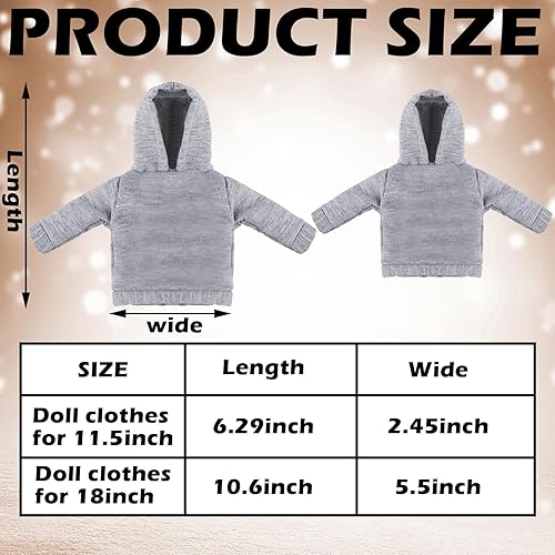 Miniatura 7 de Bencailor 4 piezas de ropa de muñeca de 11.5 pulgadas, accesorios de muñeca, ropa con capucha, conjunto de suéter de punto para decoración de