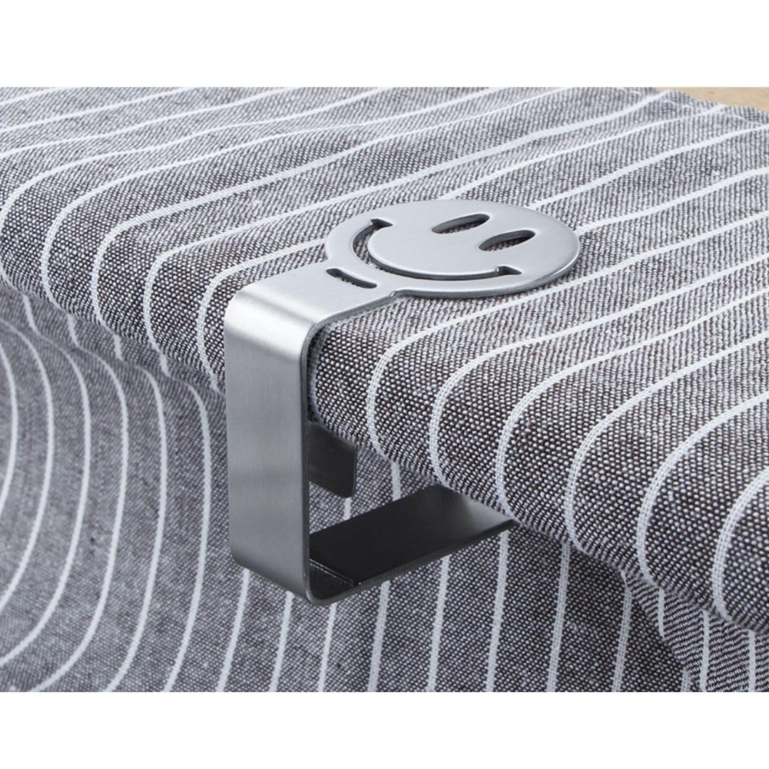 Pinzas para Mesa Exterior - Pack 4 - Clips Mesa de jardín Exterior - Sujeta manteles para Mesa de terraza - Agarra manteles - Acero Inoxidable - Accesorios Autocaravana (Flor)