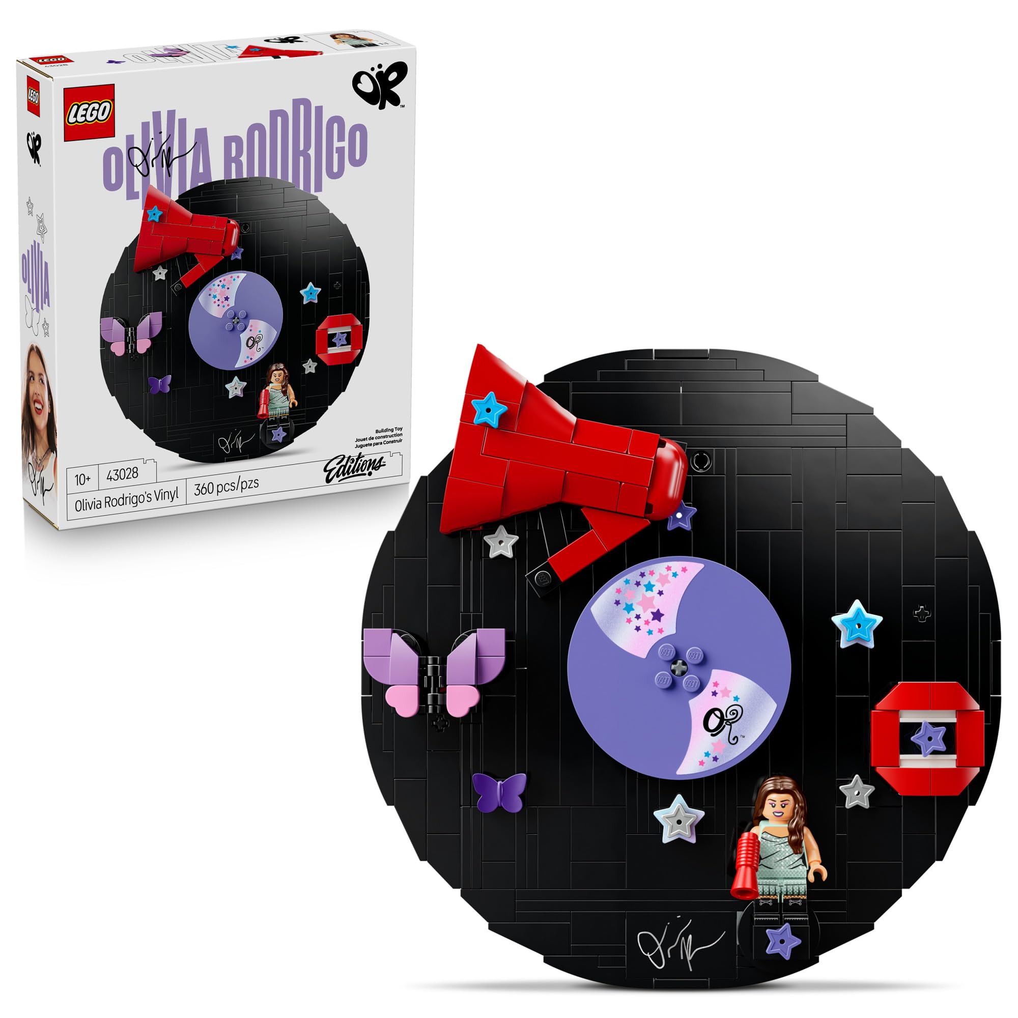 LEGO Editions Olivia Rodrigo's Vinyl 43028 | Collectible Building Toy for Girls & Boys, Ages 10+, Olivia Rodrigo Minifigure, Bedroom Decor, 360 pieces, Gift for Birthdays