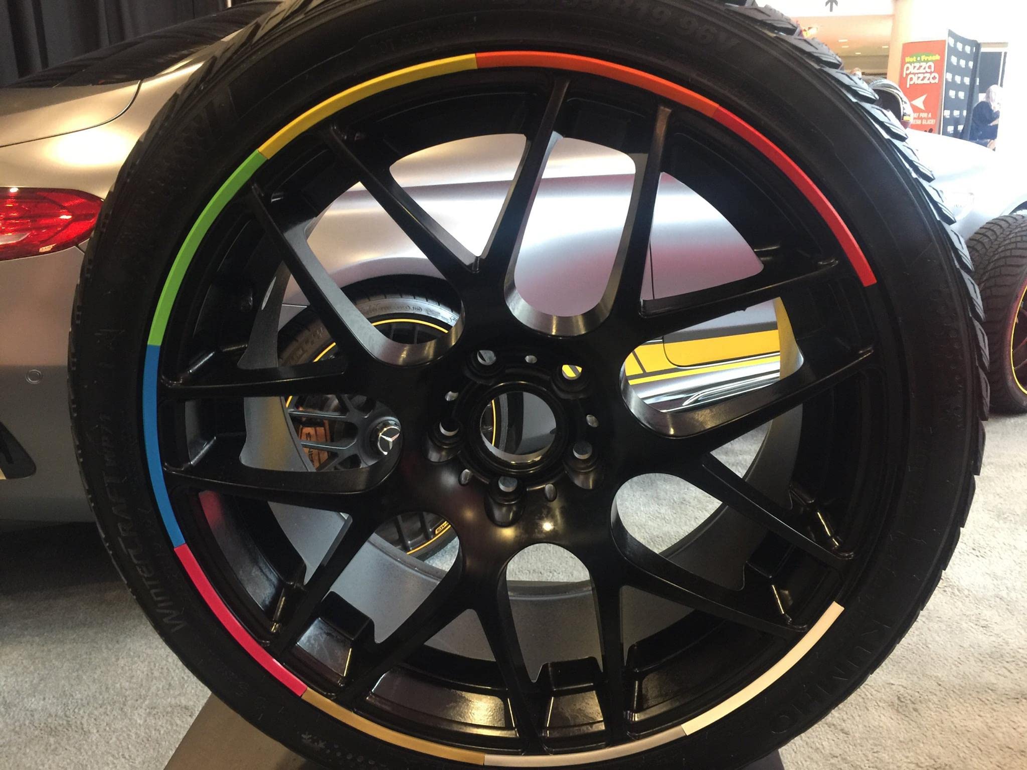 FELGENSCHUTZ & Styling Felgenschutzring Alu Felgen Ringe Felgenrandaufkleber Felgenstyling Rim Protector Guard Ringz Rimblades (Rot)
