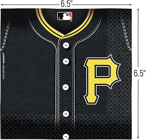 Miniatura 2 de Pittsburgh Pirates - Servilletas de almuerzo – 6.5 x 6.5 pulgadas (paquete de 36) – Perfecto para reuniones de fanáticos del béisbol, fiestas y