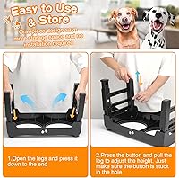 Vista 6 de COMESOON - Tazones elevados para perros, soporte elevado de 4 alturas ajustables con 2 tazones gruesos de acero inoxidable de 50 onzas, Negro