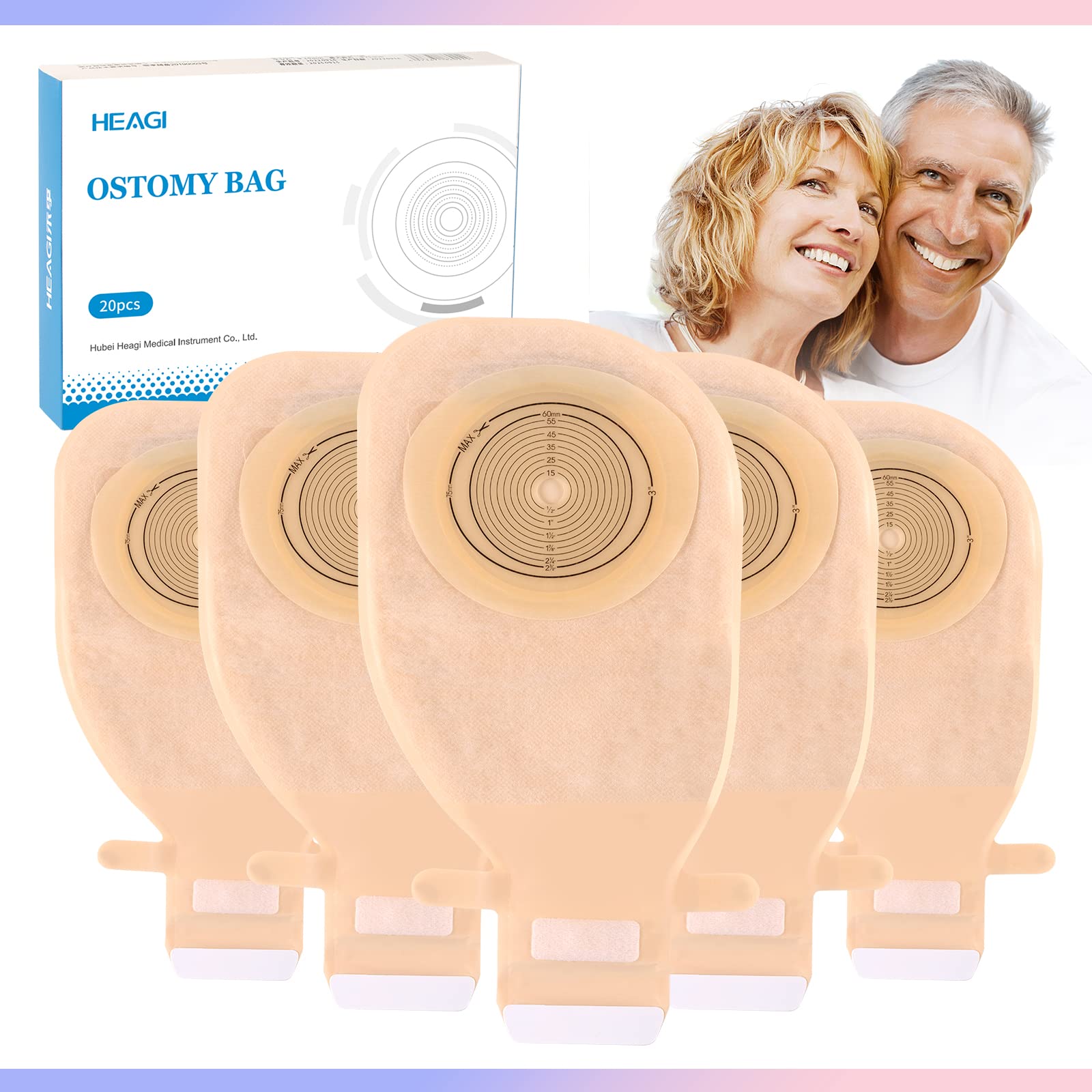 Buy 20 Pack Colostomy Bags, One Piece Ostomy Bag Ostomy Supplies, 15mm