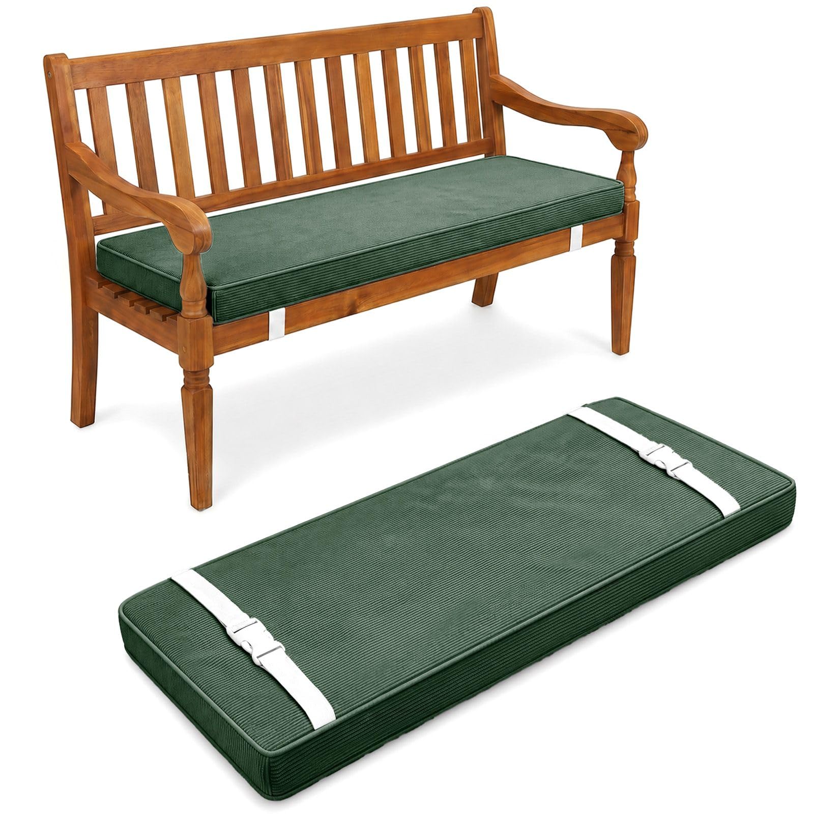 Aocase Corduroy Bench Seat Cushions 2/3/4 seater Garden Bench Cushion Indoor/Outdoor