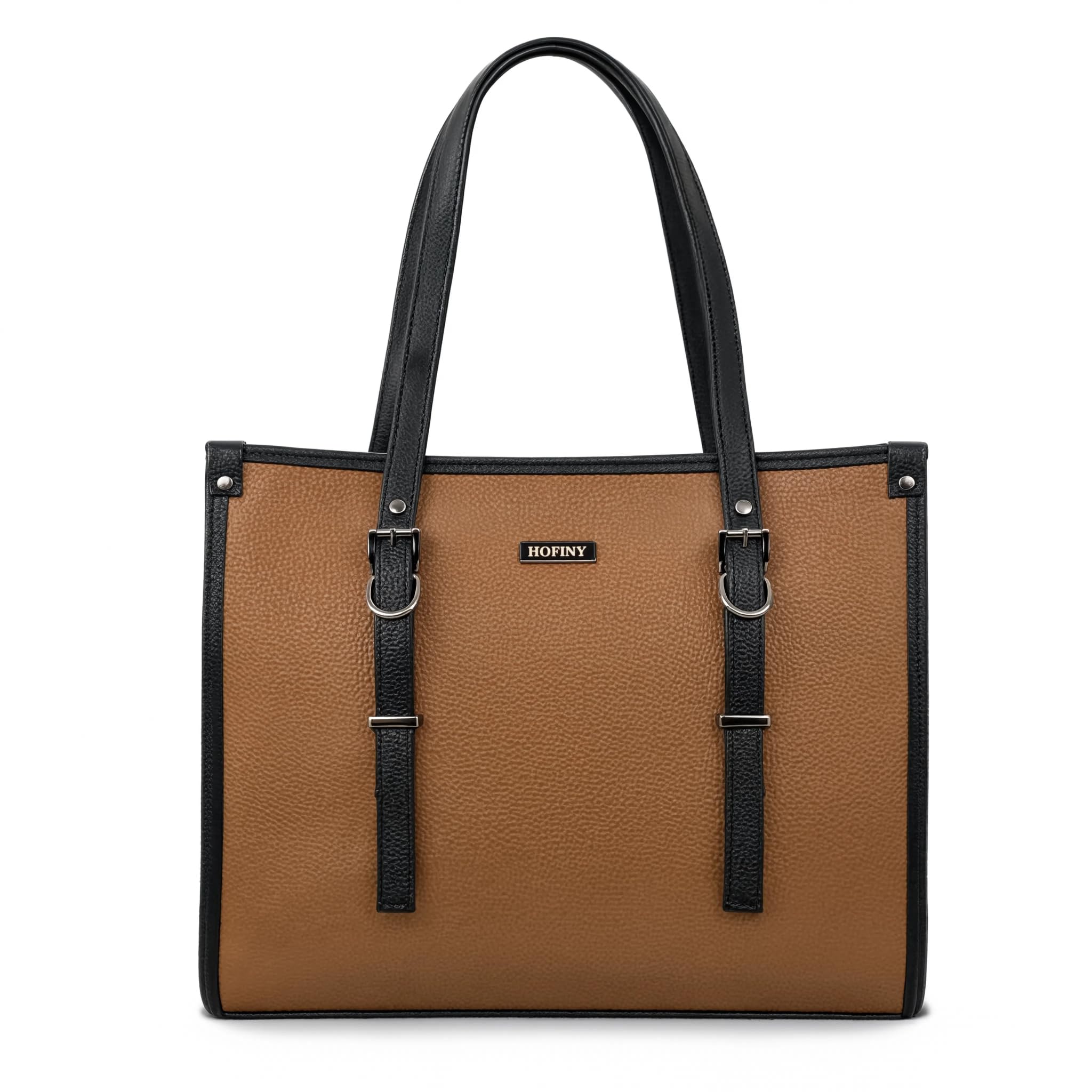 Women's Dual-Tone Pebbled Faux Leather Tote Bag-image-20