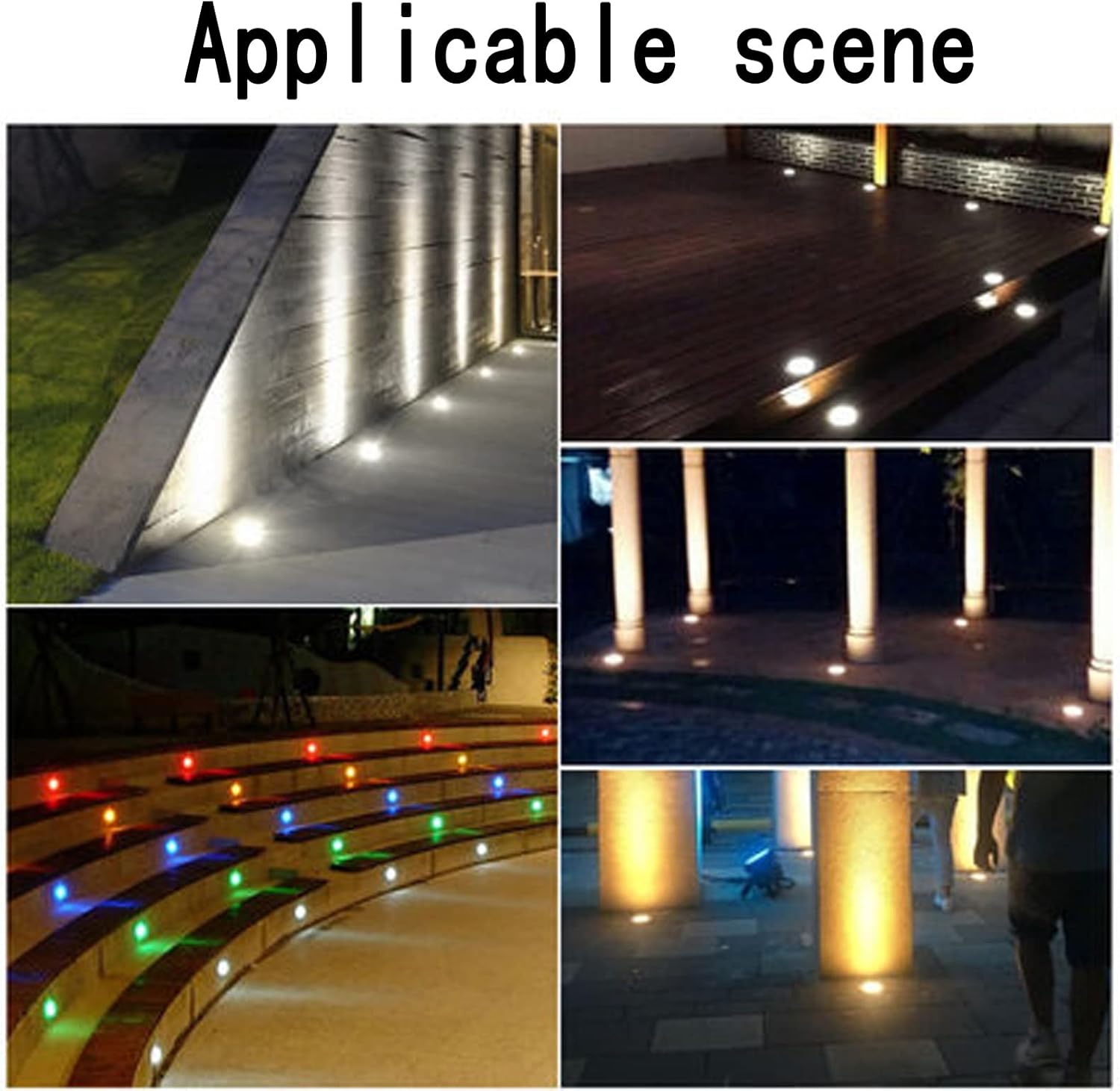 Round Outdoor In-Ground Lights Buried Light Anti-Rust IP67 Waterproof Embedded Landscape Lamp for Lawn Garden Deck Pathway Lighting