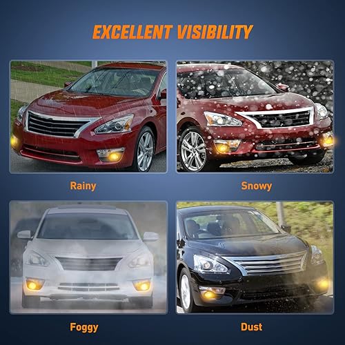 Miniatura 4 de Nilight Conjunto de luz antiniebla compatible con Nissan Altima 2013 2014 2015 lente transparente con bombillas H11 12V 55W