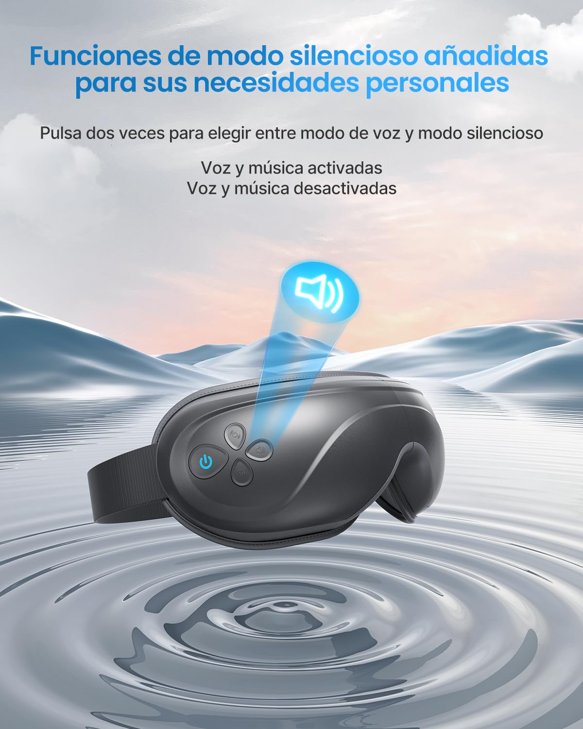 RENPHO Eyeris 2 Masajeador de ojos mejorado con niveles de calor, vibración compresión, 5 modos, antifaz masajeador recargable por la sequedad ocular, la hinchazón, el cansancio ocular y las ojeras