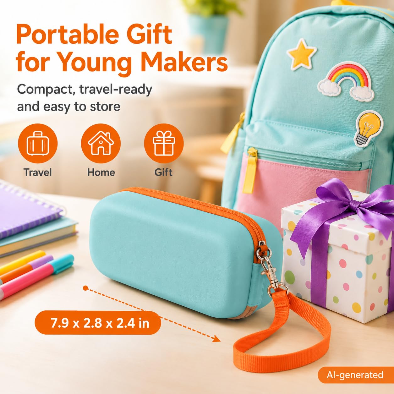 GWCASE Custodia compatibile con 3Doodler Start+ Essentials (2024 2023) Penna da stampa 3D per bambini, organizer da viaggio per confezioni di ricariche di filamenti, caricabatterie USB (solo scatola
