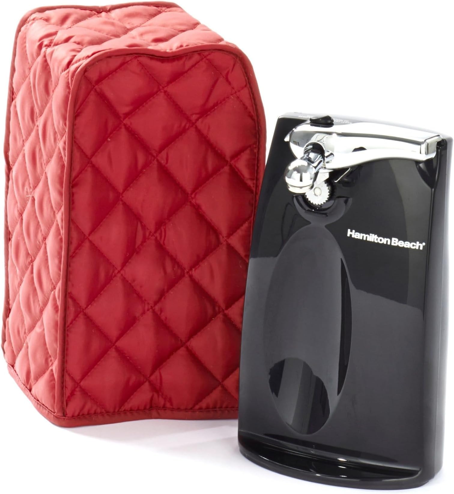 Keepsakes Can Opener Cover – Quilted Electric Appliance Protector for Kitchen Counter Storage – Dust & Stain Resistant – Washable Slip-On Design, Red