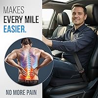 Vista 2 de Elmara Cojines de asiento de automóvil diseñados por médicos para conducir, soporte de respaldo de asiento de automóvil, cojín de asiento