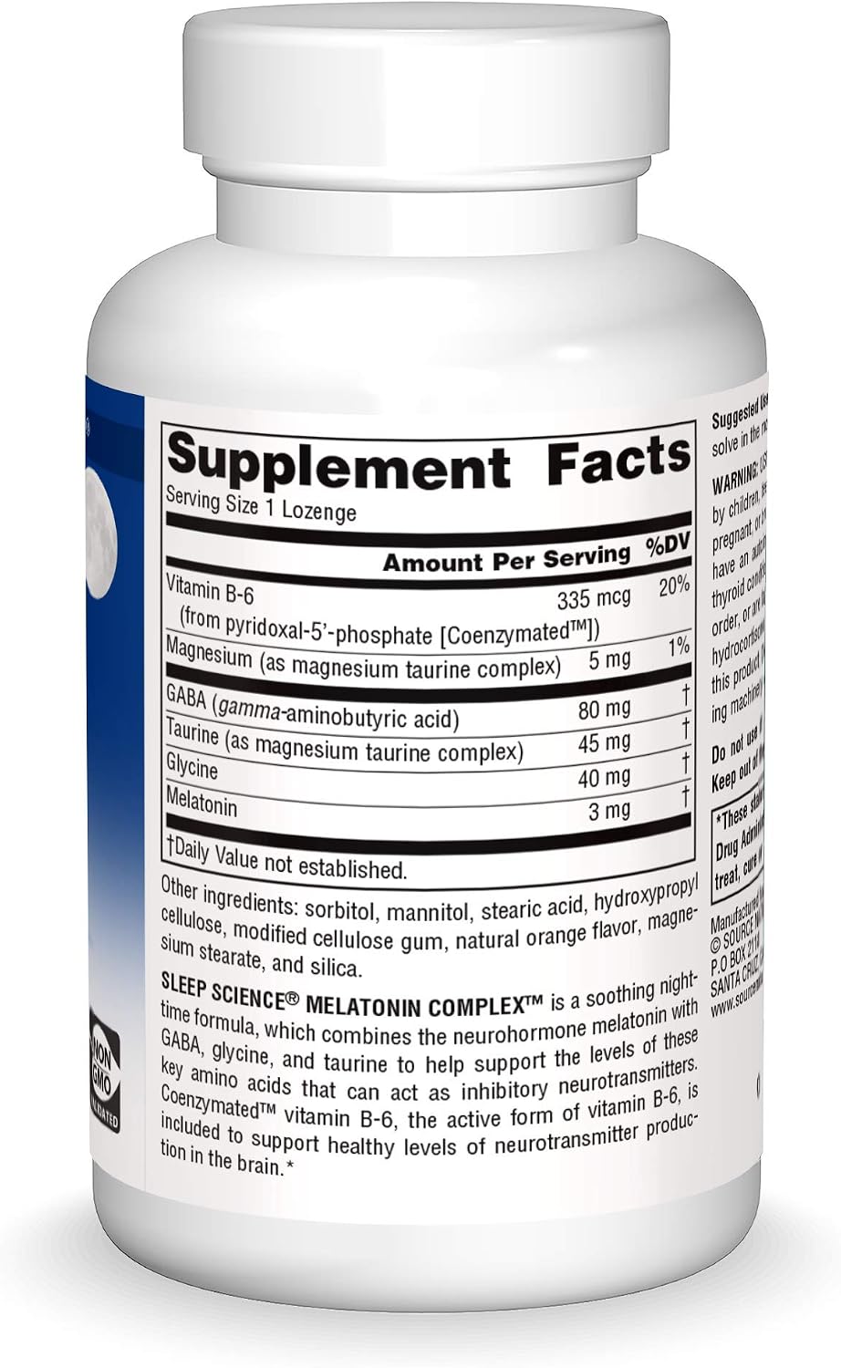 Source Naturals Melatonin Complex - 100 Orange Flavored Lozenges