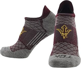 TCK NCAA No Show Golf Socks Mens & Womens Running Socks, Low Cut Ankle Sock w/Tab, Targeted Compression & Soft Cushion