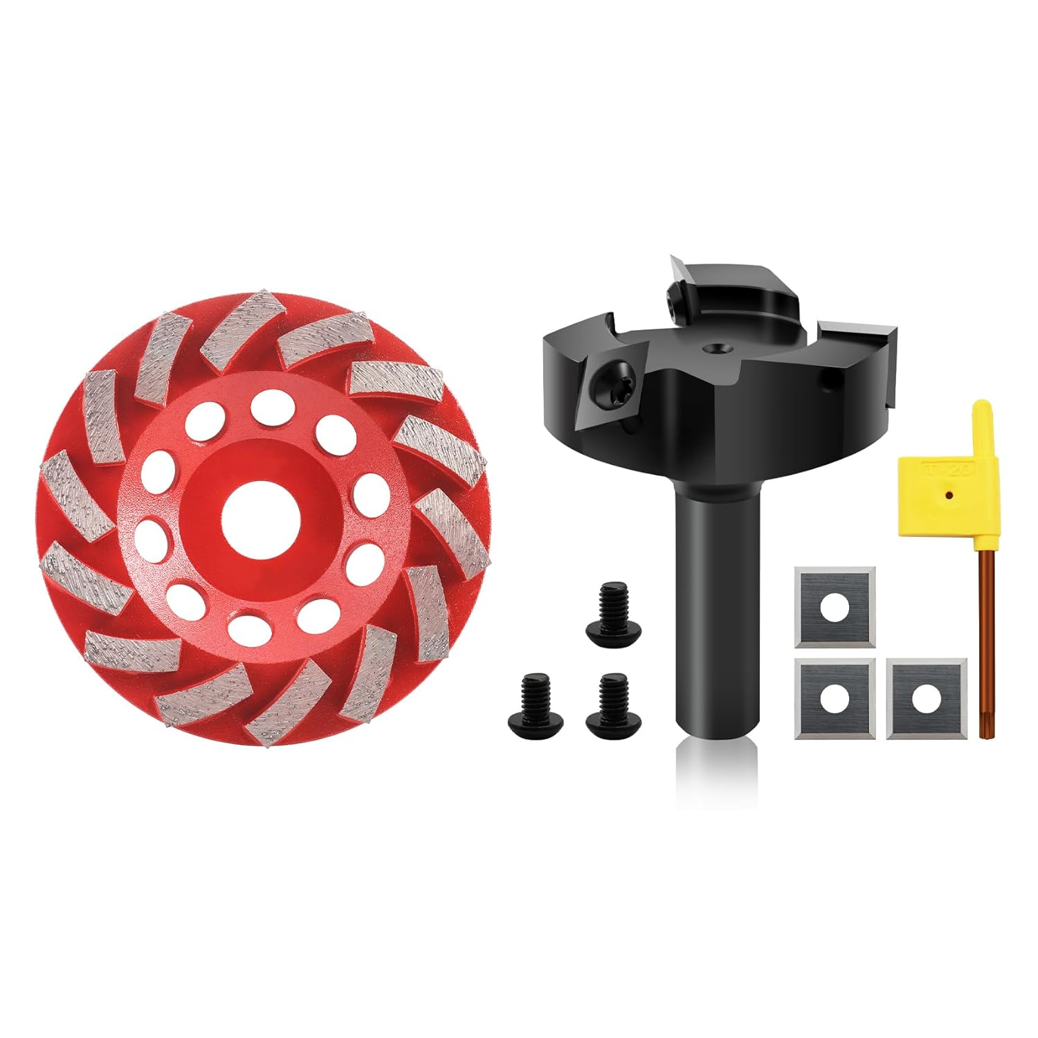 SHDIATOOL 5 Inch Concrete Turbo Row Diamond Grinding Cup Wheel Hard Masonry Marble Weld Turbo Cup Disc Fits 7/8 Inch Arbor