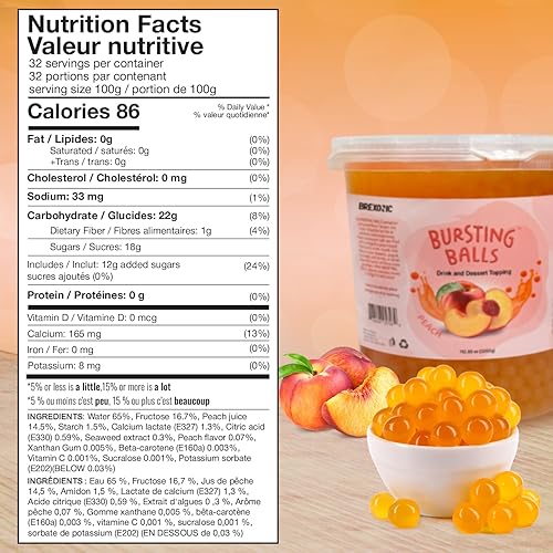 Vista 31 de Perlas de boba explosivas, perlas de tapioca para té de burbujas (sabor granada, 7 libras, 1 unidad)