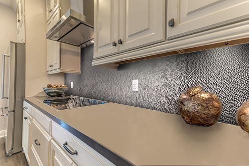 Miniatura 4 de Retro-Art 703535 - Paneles de pared para cocina, paquete de 10 unidades, rústicos metálicos de panal de pared en plata, PVC, 24.5 x 18.5, cubierta