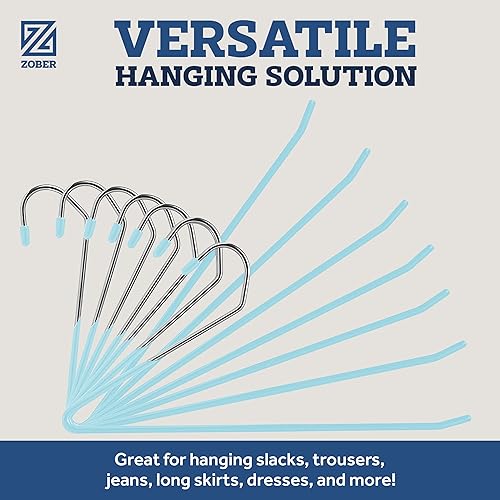 Miniatura 6 de Zober Perchas antideslizantes para pantalones, paquete de 40 perchas para pantalones y jeans con extremos abiertos para armario, perchas de ropa que
