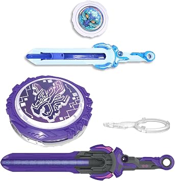 INFINITY NADO Battling Toys 2PCS, Battle Set with Spinning Top & Sword Launcher for Kids Boys Girls Age 5+, Mini Sword Battle Set Fury Wave Dragon & Dream World Magic Dragon