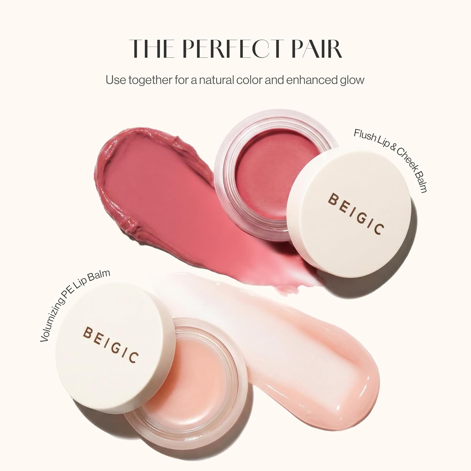 BEIGIC Volumizing PE Lip Balm & Mask - Vegan Overnight Lipcare, Reduces Lip Fine Lines & Flakiness, Plumps & Hydrates for Smooth Lips (0.49 fl.oz)