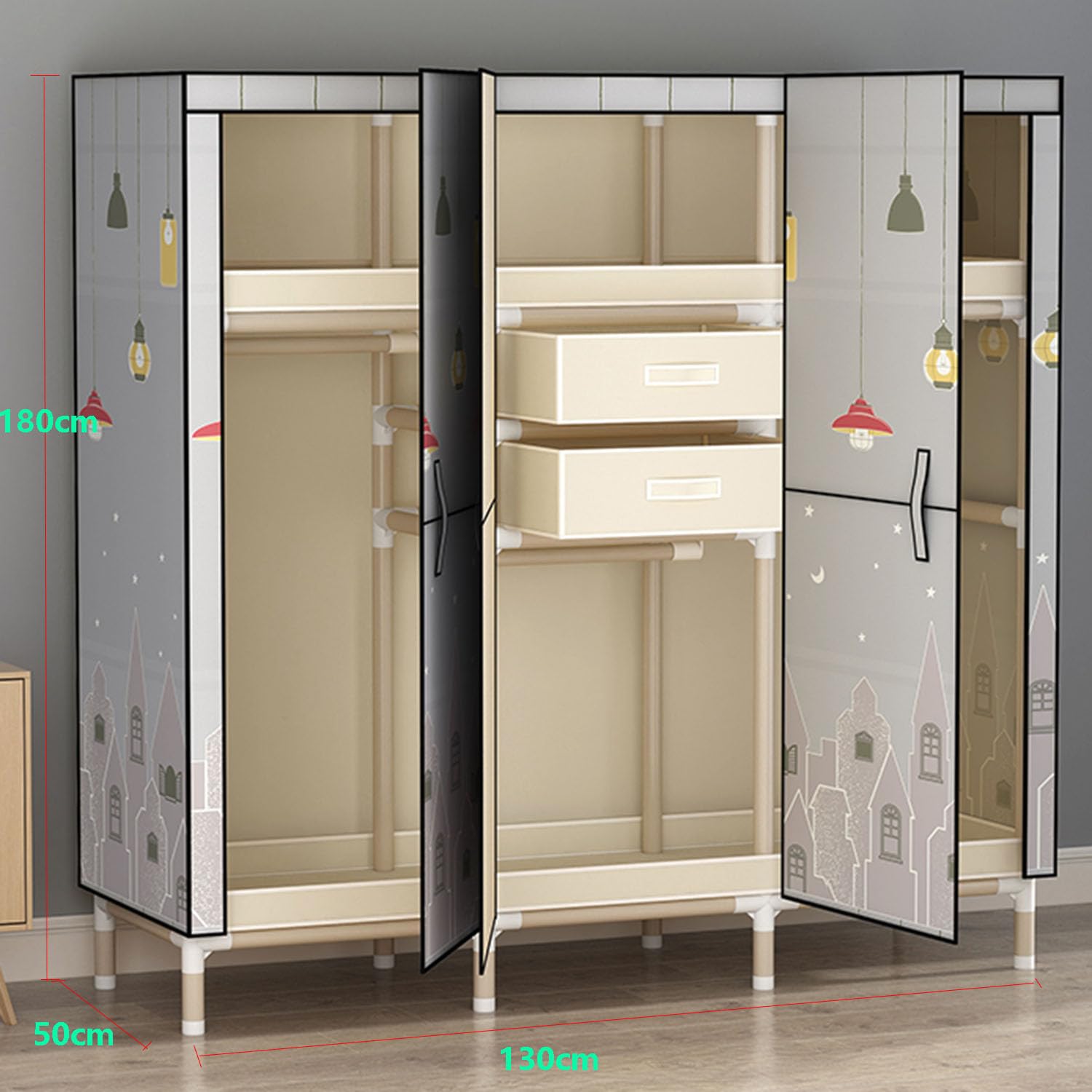 Amazon｜AFYYDSワードローブ クローゼット ハンガー 収納磁気吸着 洋服