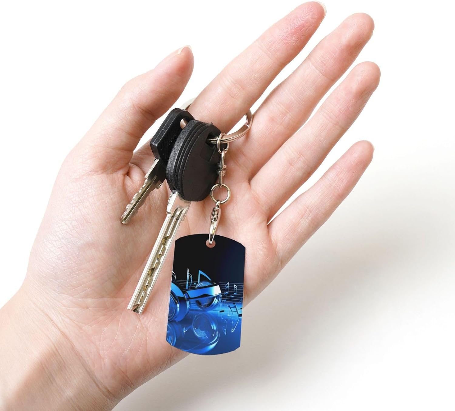 Personalized Keychain Gift Stainless Rectangle Photo Key Fob for Women Men image 5