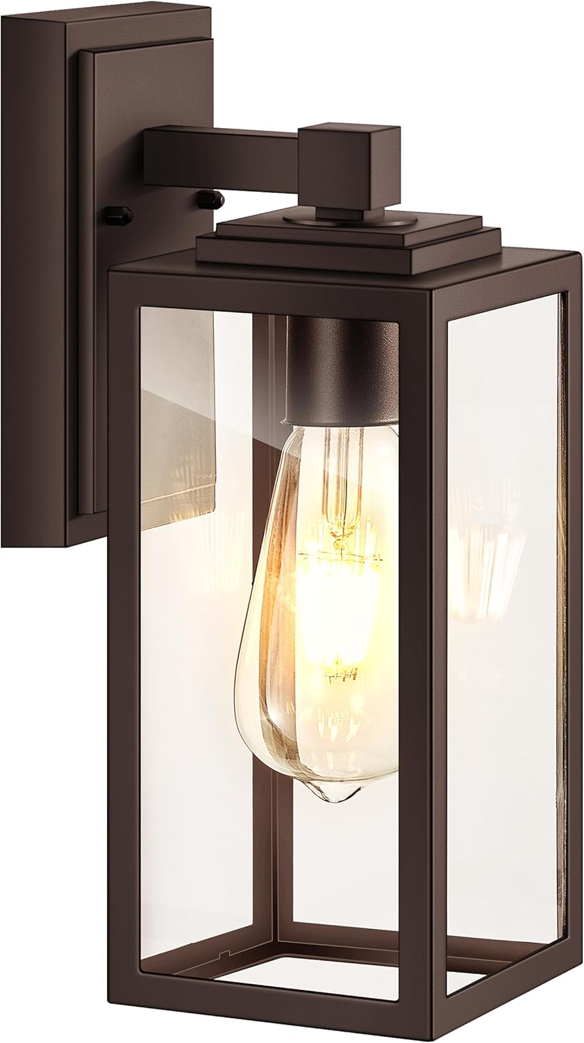 VIANIS Outdoor Wall Lights Wall Mount, Brown Porch Lights Lantern, Oil Rubbed Bronze Weather