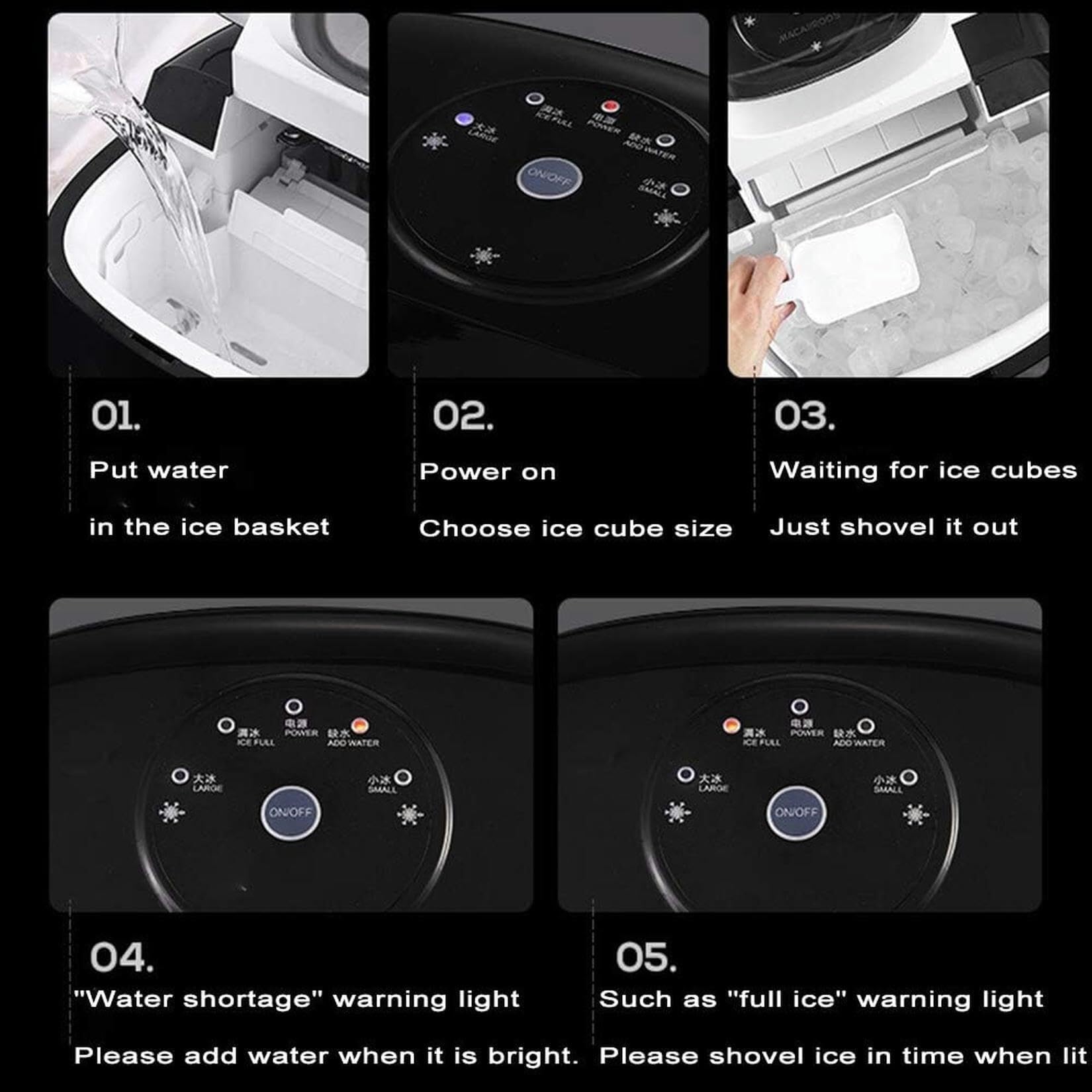 Máquina for hacer hielo for el hogar, máquina for hacer hielo portátil de encimera, hace cubitos de hielo en 7 minutos, adecuada for bebidas mixtas for fiestas, cerveza, máquina for hacer hielo eléctr