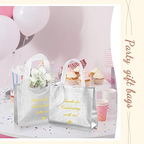 Miniatura 5 de Amylove 50 bolsas de regalo de agradecimiento, bolsas de regalo de bienvenida, para invitados de boda, 9.7 x 8 x 4 pulgadas, gracias por celebrar