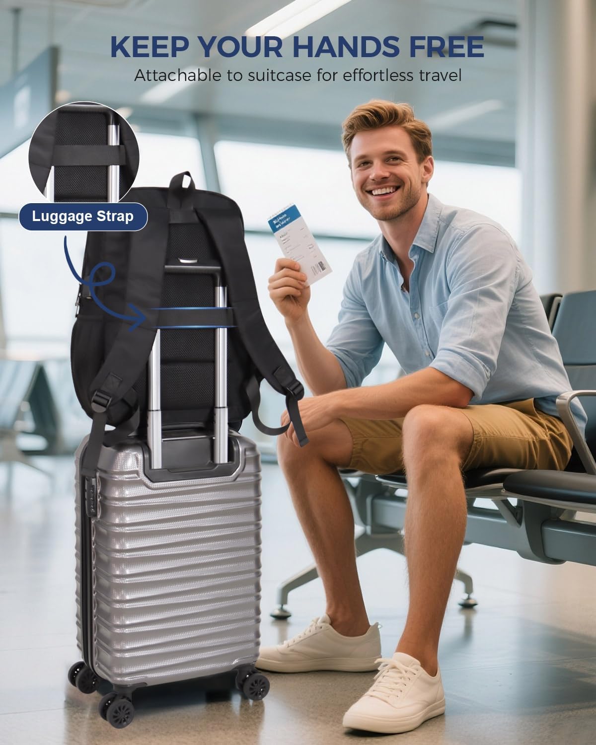 Laptop Backpack for Men Women, 17 Inch Business Travel Backpack with USB Charging Port and Anti-Theft Pocket, College School Bookbag (Grey)