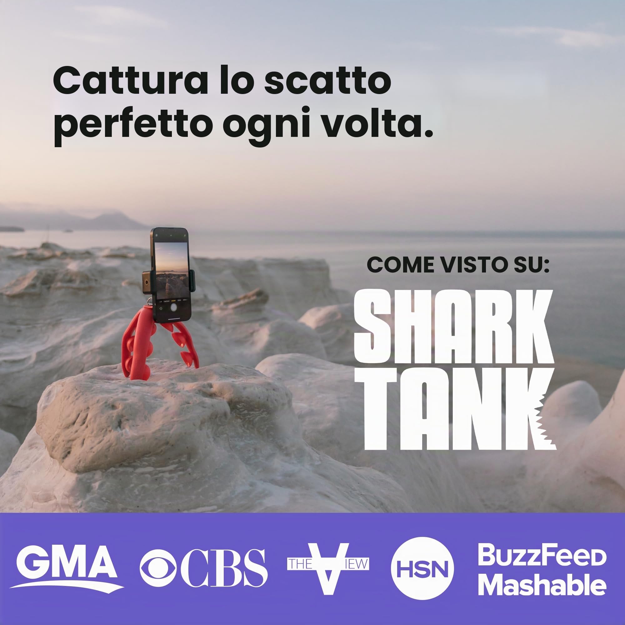 Tenikle® Pro - Treppiede flessibile per cellulare e action camera GoPro, Insta360, DJI Osmo, come visto su Shark Tank, supporto per fotocamera con ventosa pieghevole, compatibile con iPhone e Android