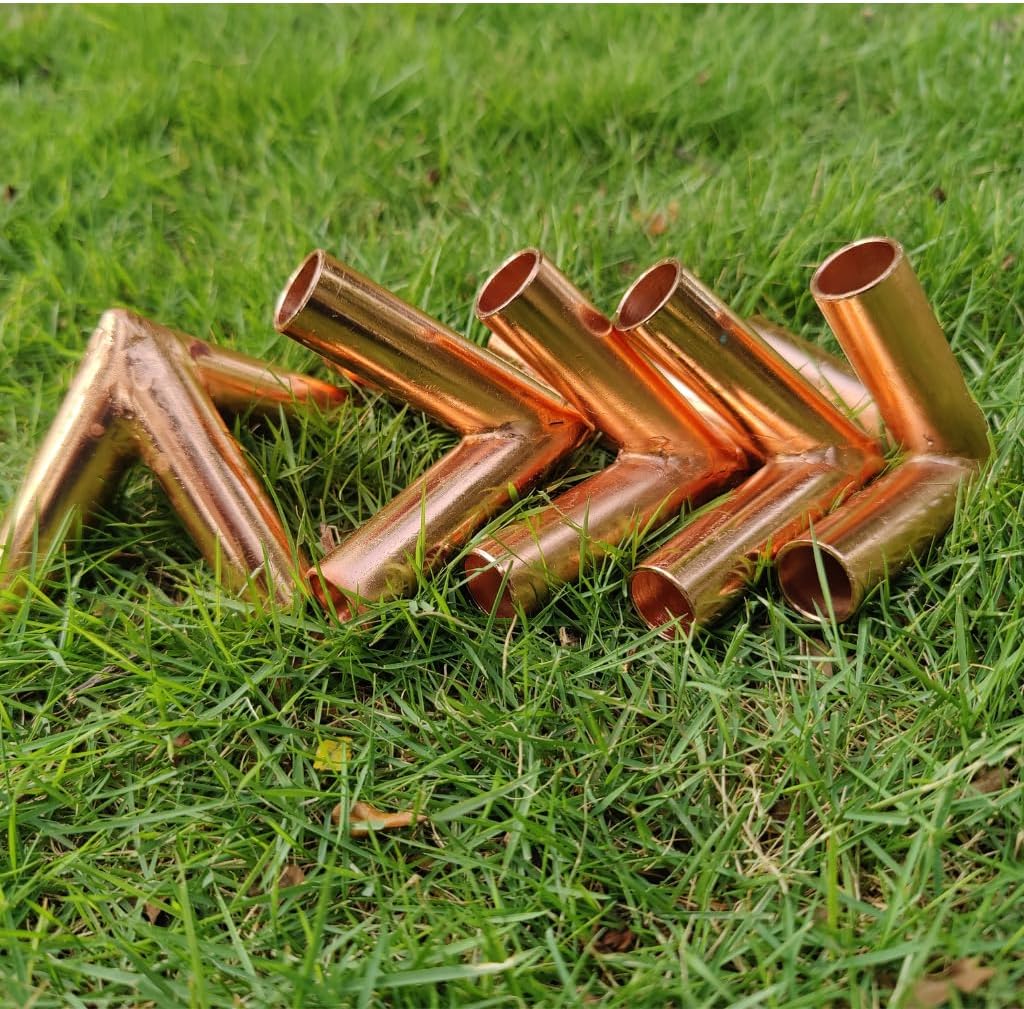 Energy Healing Copper Pyramid Kit – 100% Pure Copper Connectors for ½ Inch (12.7mm) Pipes – Meditation, Reiki, Vastu – Includes 4 Base + 1 Top Connector – Heavy-Duty