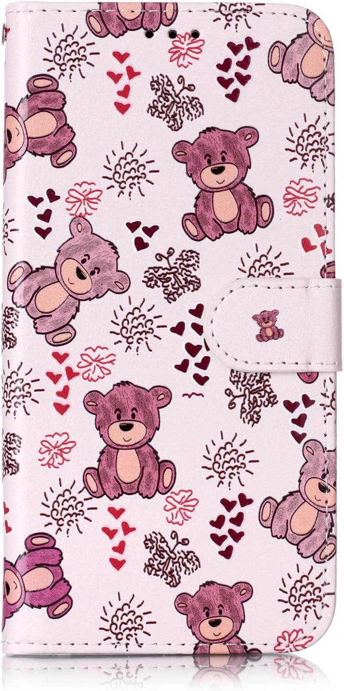 Shukukan iPhone 11 Pro Max Phone Cover, Wallet Case for iPhone 11 Pro Max 2019 6.5 inch, Cute Pattern Stickers PU Leather Flip Cases with Card Holders Kickstand Magnetic Clasp Bear