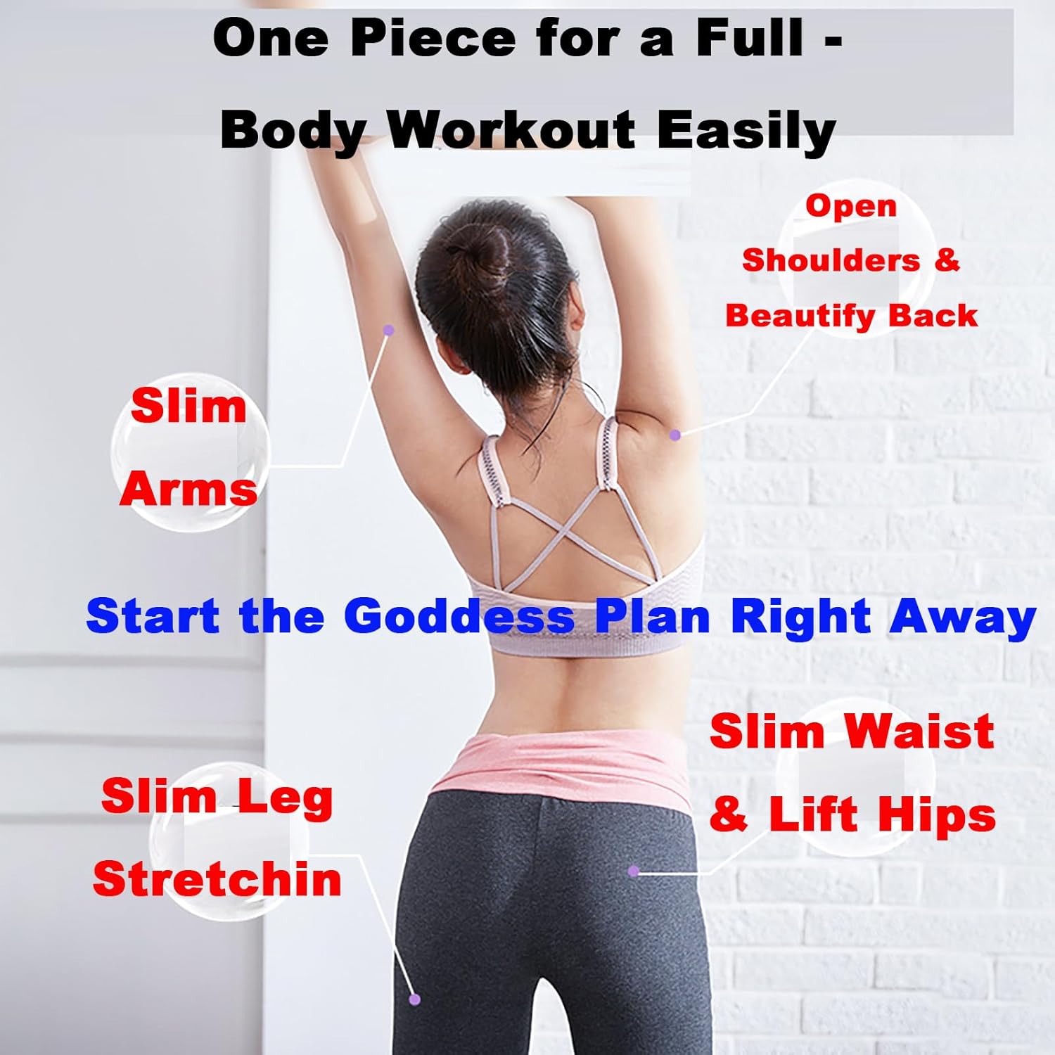 Figure 8 Fitness Resistance Band 3 Pcs, Elastic Rope Stretch Bands for Working Out, Foot, Leg, Arm, Back, Chest, Portable Home Office Training Exercise Stretcher for Yoga Pilates Physical Therapy - Image 2