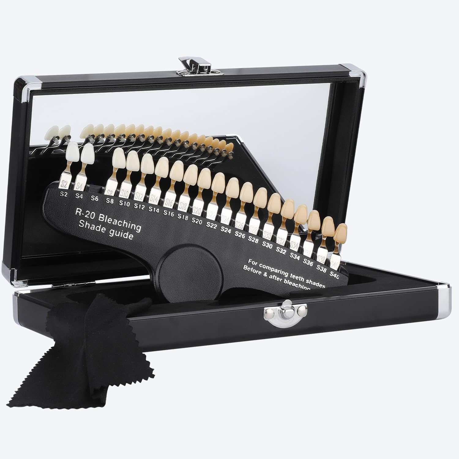Guide de Teinte des Dents Dentaires, Ensemble de 20 Couleurs de Blanchiment des Dents Pour Comparer La Couleur des Dents Avant et AprèS Le Blanchiment
