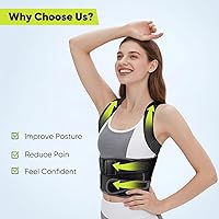 Vista 2 de Corrector de Postura de Espalda para Mujeres y Hombres - Correas Elásticas de Hombro, Soporte Completo de Espalda, Alivio del Dolor
