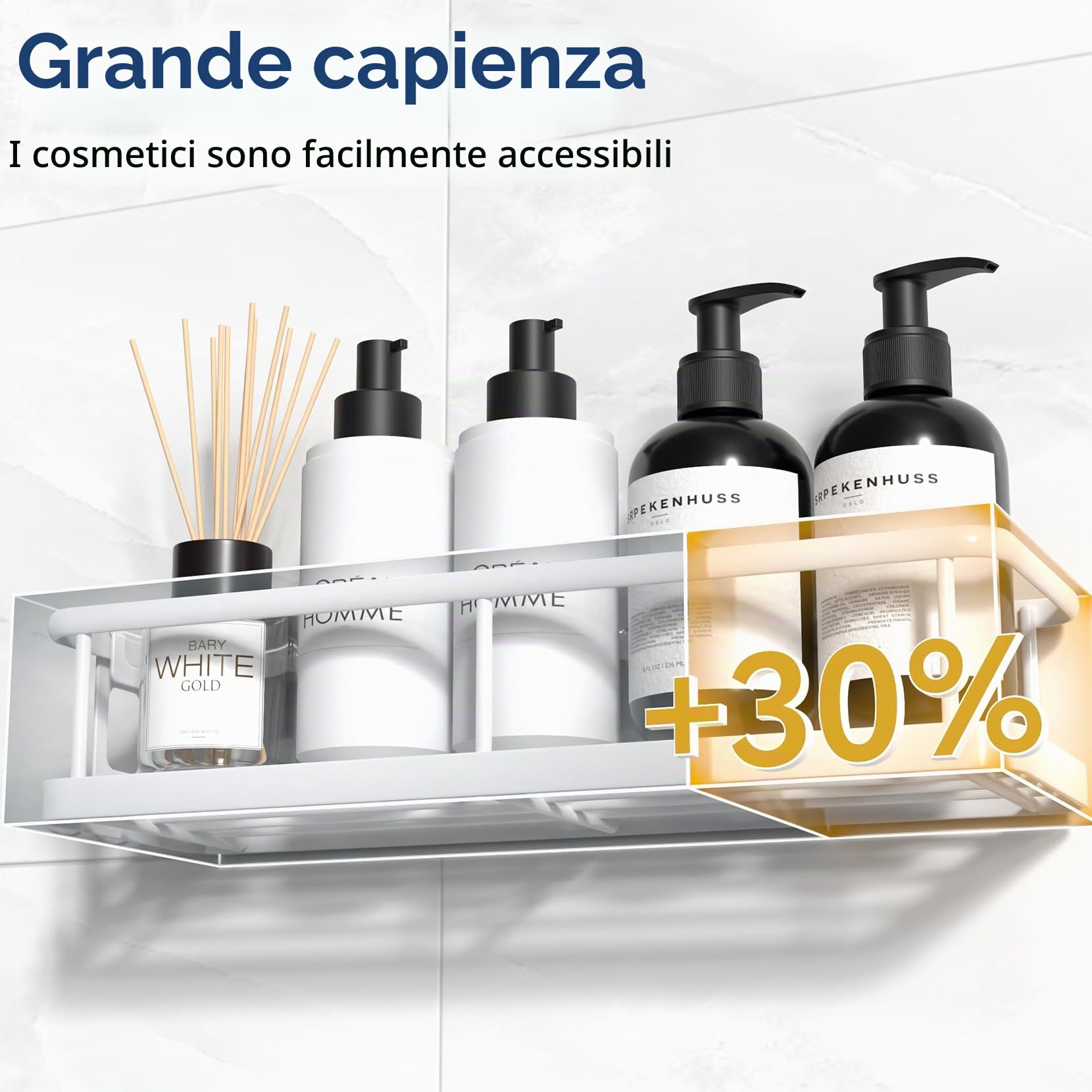 YASONIC Mensole Doccia Mensole Bagno - Bianco