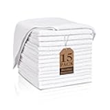 TEAWOO White Washcloths 15 Pack, Highly Absorbent & Quick Drying Face Towels, Premium Quality Soft Bath Towels, Multipurpose Microfiber Wash Cloths, 12x12 inches