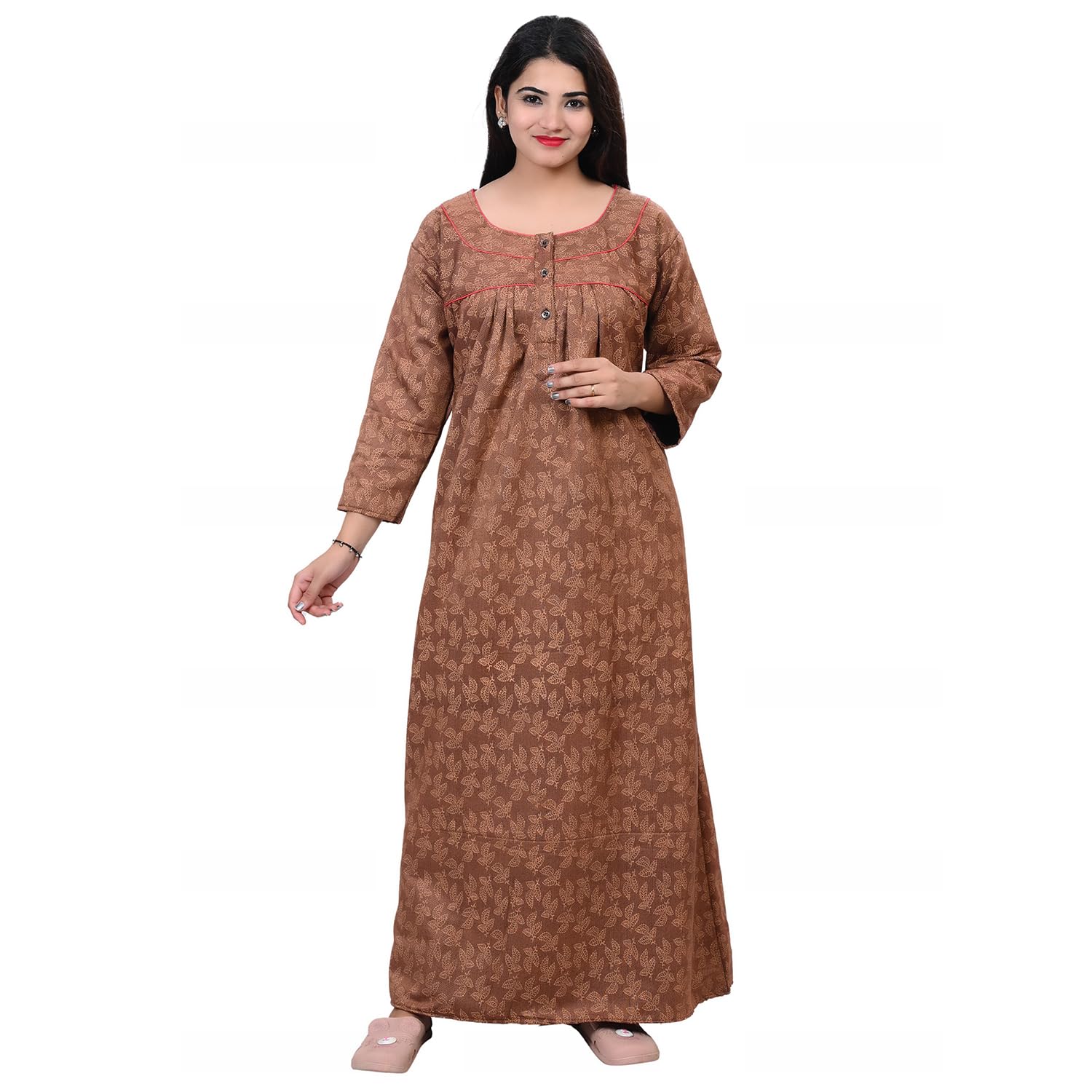 Kripto Katrox Ladies Woollen Winter wear Printed Nighty