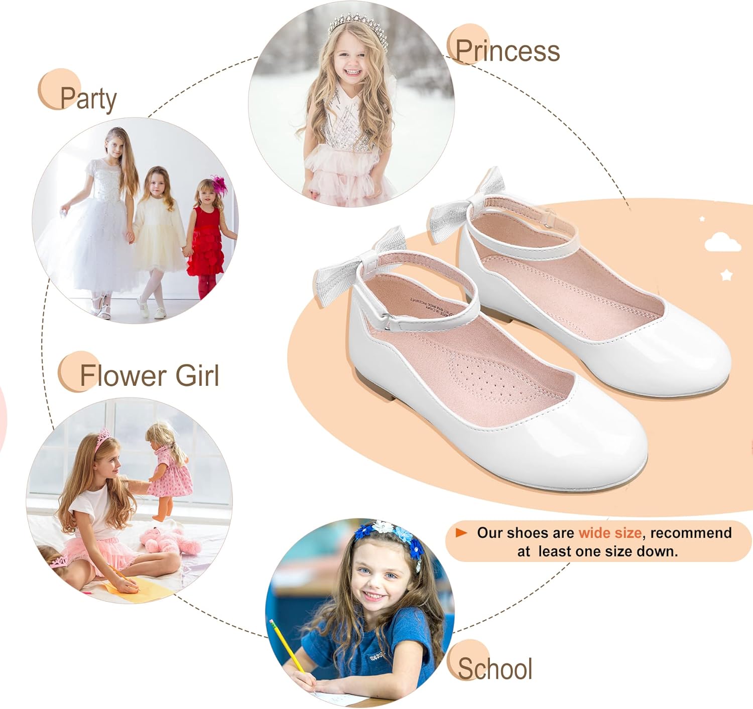 Bigwow Girls Mary Jane Dress Shoes Princess Flats with Bow Wedding Party Flower Girl Back to School Shoes for Little Big Kids - Image 5