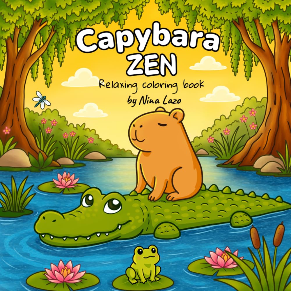 Capybara Zen: Relaxing Coloring Book with Capybaras