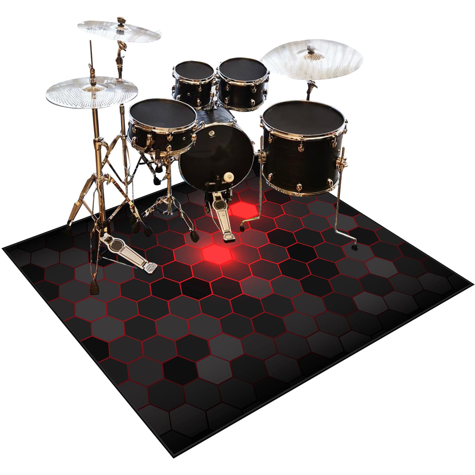 Schlagzeug Teppich mit Schallschutz Schlagzeugteppich rutschfeste Schallschutzmatte 140 x 120 cm Drum Teppich Matte Professioneller Trommel Teppiche Elektrisches Schlagzeug Antivibrationsmatten