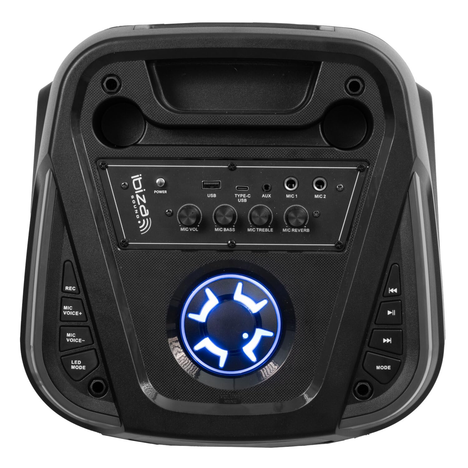Enceinte Autonome Sono DJ Ibiza Columba-Karaoke 2x8 300W Bluetooth USB Micro SD RADIFM TWS Micro Filaire Télécom. LED,Jeu OVNI
