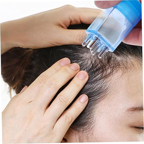 NOLITOY 1Set Scalp Applicator Comb Transparent Hair Oil Applicator with Dropper Cleaning Brush for Hair Scalp Massaging Salon Use