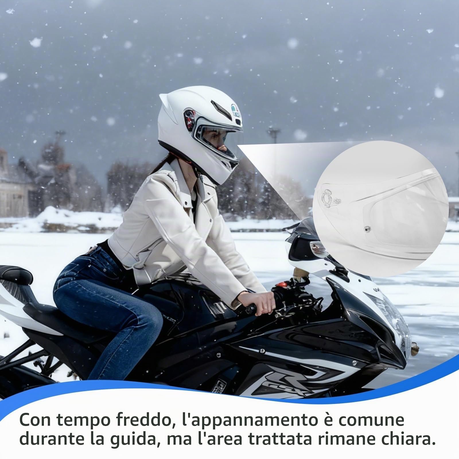 Visiera Casco Moto per AGV K1S - Lente Antiappannamento con Effetto Specchio, Compatibile con Sistema GT-4 per AGV K1, K1S, K3SV, K5S, Trasparente, Adatta per Pinlock, Confortevole, Visione Chiara