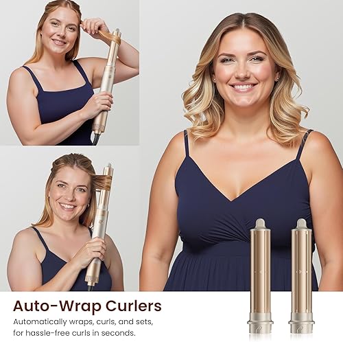 Miniatura 8 de MESCOMB Estilizador de aire caliente 6 en 1 secador de pelo y moldeador de aire con alisador, rizador automático, cepillos voluminizadores,