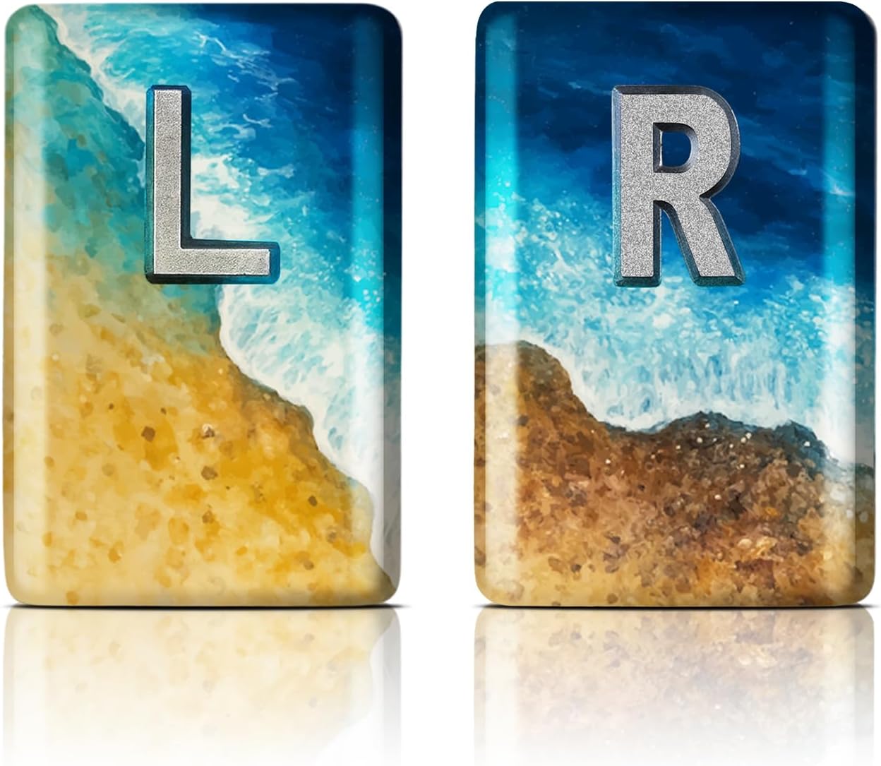 2 Pack 1.5" x 1" X-Ray Markers Resin with Lead Letters Rad Tech Markers Gift for Radiology Tech Nurses, Reusable & Washable(Beach,Blue)