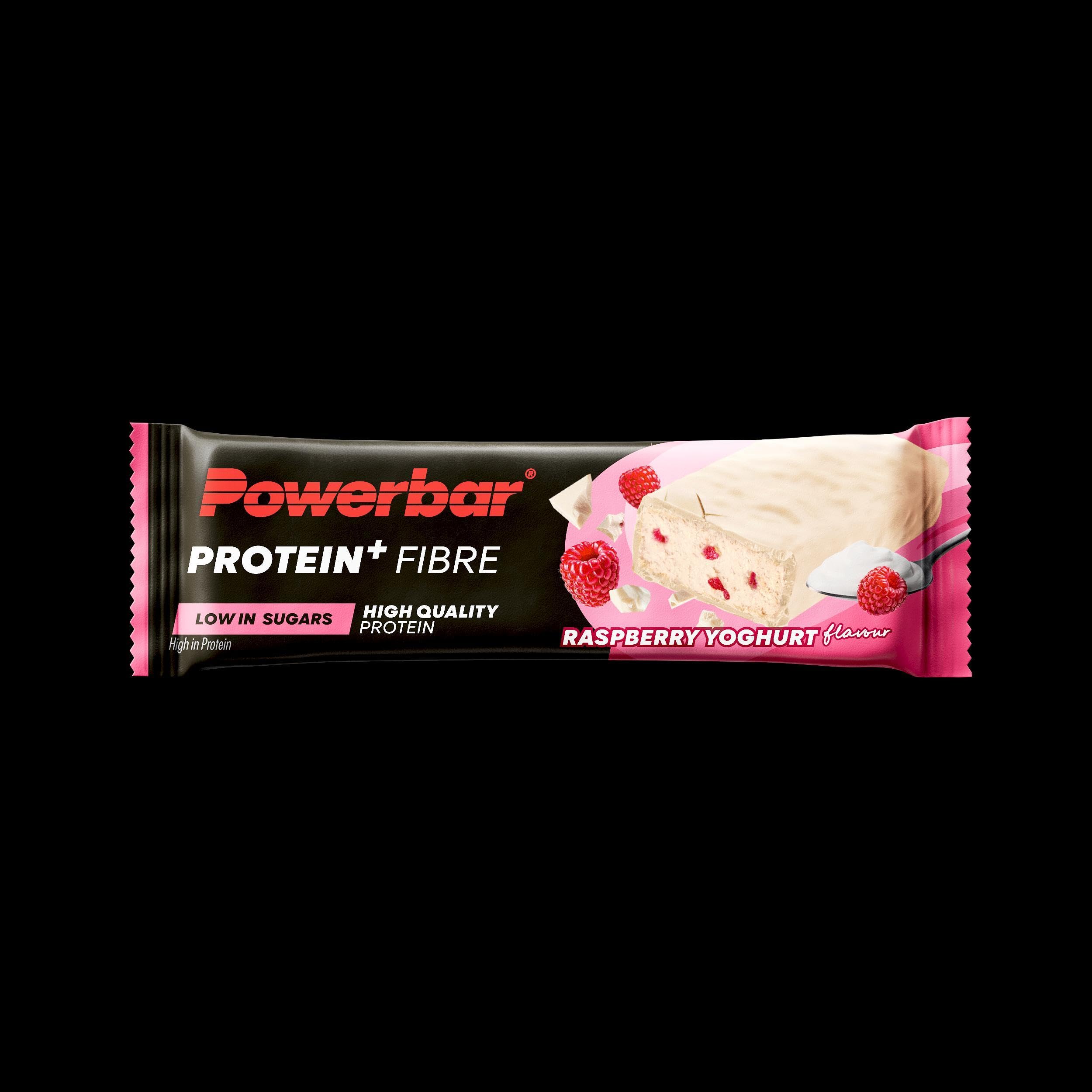 Powerbar Protein Plus Fibre Raspberry Yoghurt 16x35g Barre riche en fibres et pauvre en sucre