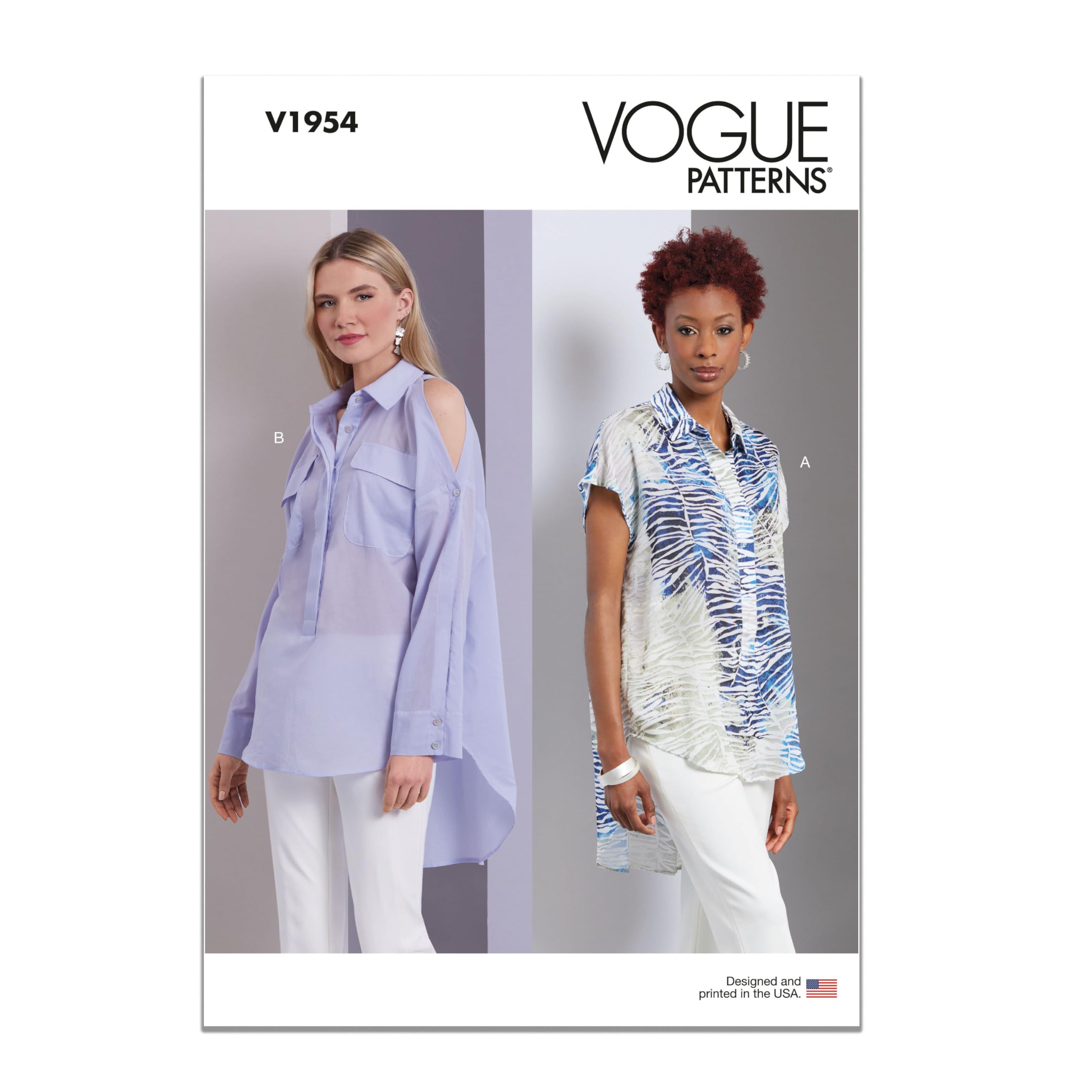 Hauts pour femme Vogue V1954B5 pour un look chic de bureau